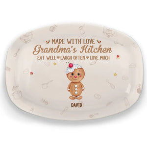 Grandma's Cookies Made With Love - Personalized Platter - Christmas Gift For Mom, Grandma