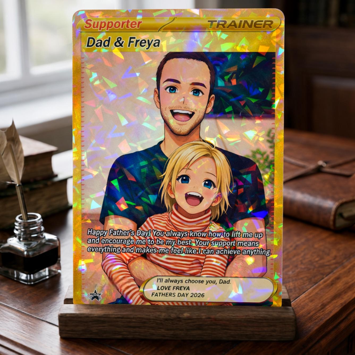 Custom PKM Card Gift for Dad or Mom Personalized Trainer Card for Father s Day