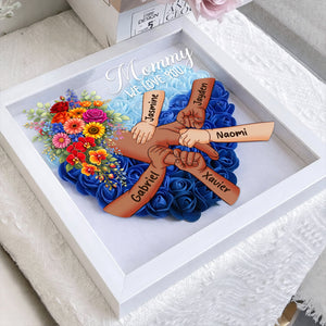 Mommy, We Love You - Flower Shadow Box with led light