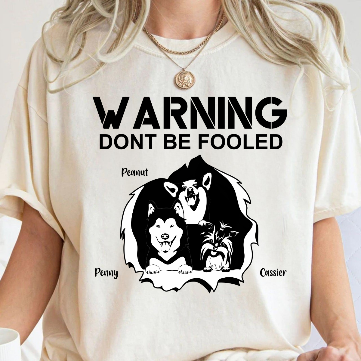 Warning Don't Be Fooler Personalized T Shirt Pet Lovers Tee Dog Lover Tee Cat Lovers Tee Cool Gift For Pet Mom Pet Dad