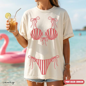 Comfort Colors Custom Color Bikini Shirt, Girls Beach Party Coastal Trip Tee, Bikini Bachelorette Shirts