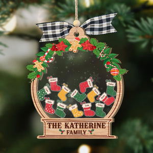 Christmas Stockings Family - Personalized 4D Shaker Ornament - Christmas Gift For Family