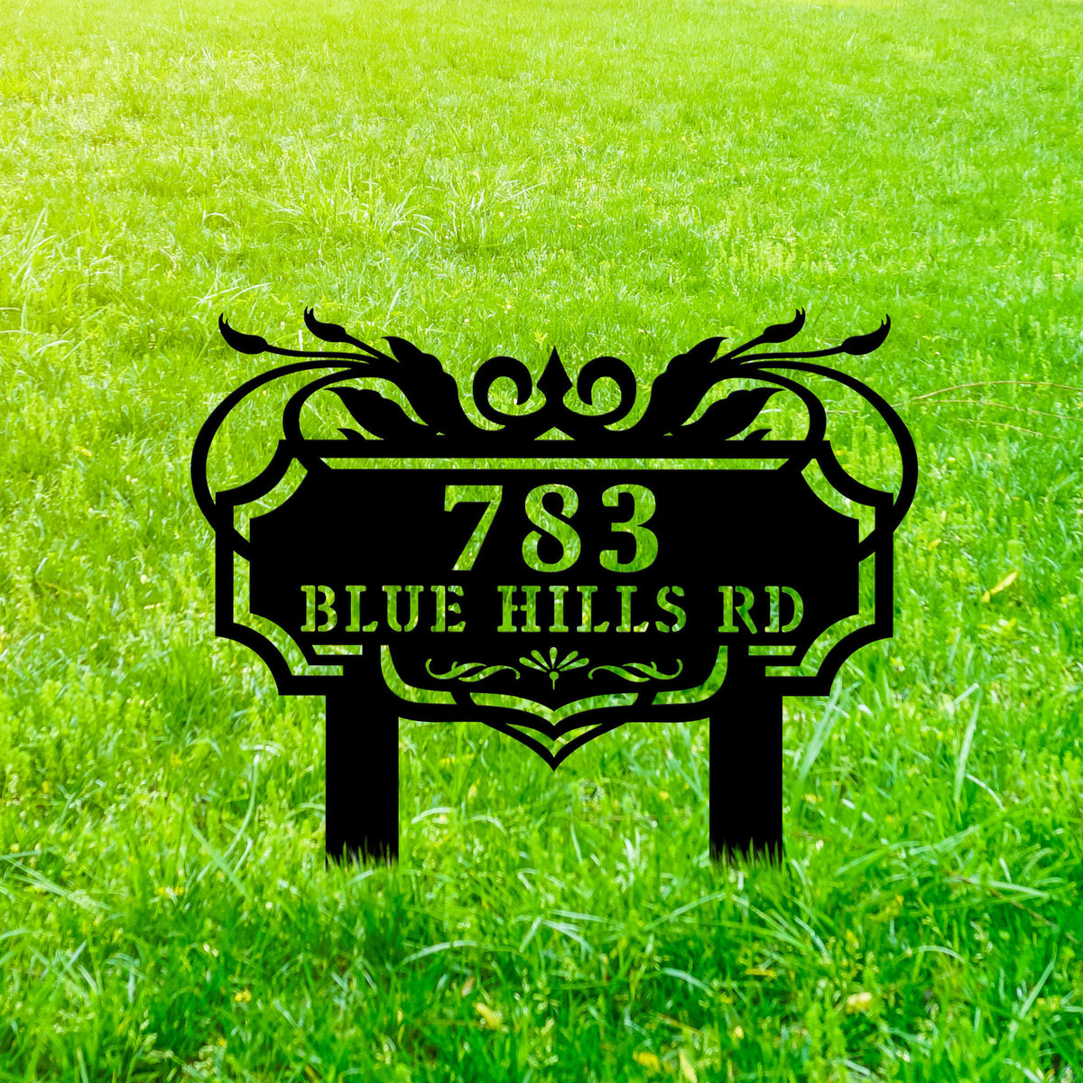 Custom Modern Address Sign, Metal House Number Sign, Metal Address Sign, Stake Address Sign, Outdoor Sign, Garden Art, Garden Decor