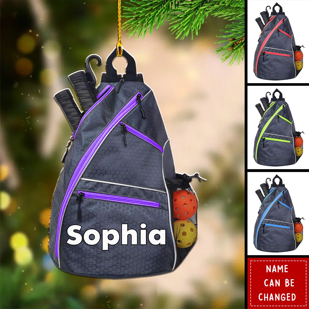 Custom Name Pickleball Equipment - Personalized Acrylic Ornament - Gifts For Pickleball Lover