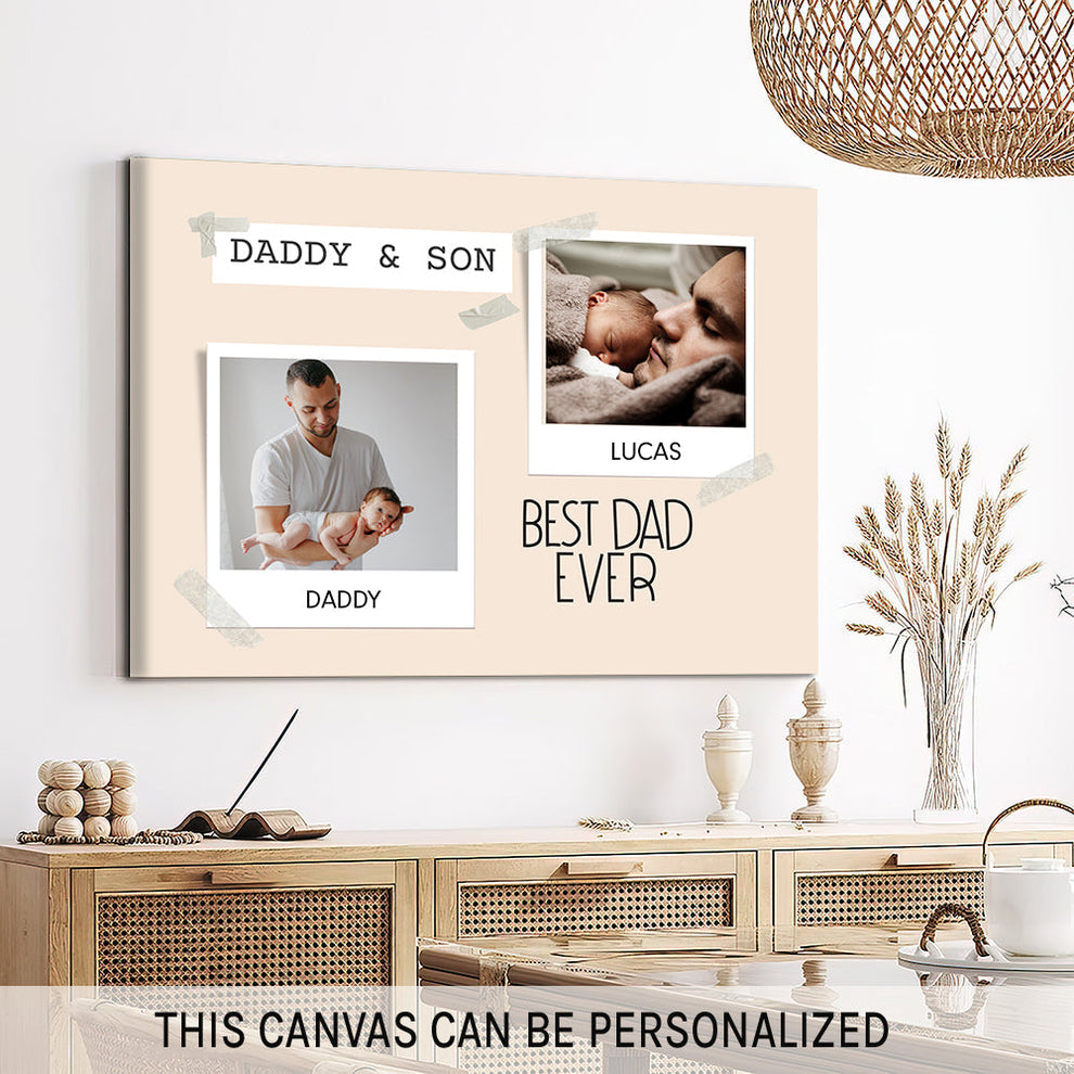 Best Dad Ever - Personalized Canvas - Father's Day or Birthday gift for Dad from Daughter & Son
