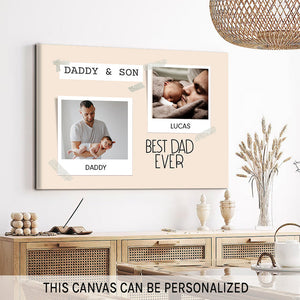 Best Dad Ever - Personalized Canvas - Father's Day or Birthday gift for Dad from Daughter & Son