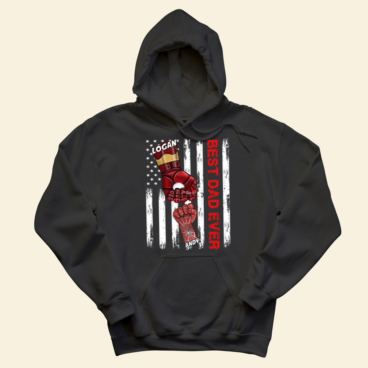 Best Dad Ever Superhero American Fist Bump - Personalized Apparel - Gift For Father, Dad, Father's Day, Birthday Gift