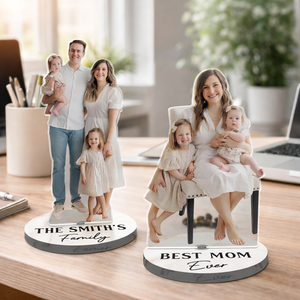 Custom Mother's day Photo Acrylic Spinning Standee: Gifts for Mom Dad, Gift from Daughter Son, Grandparent Gifts, Personalized Text Base