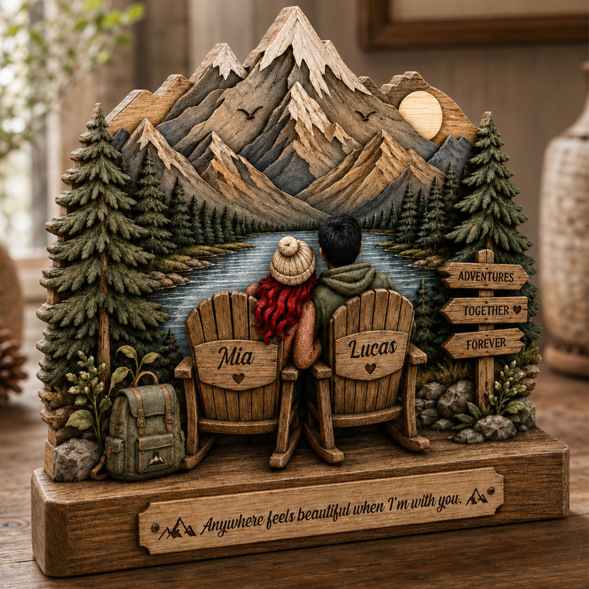 The Best Views Are Better With You - Personalized Wooden Block