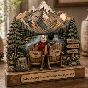 The Best Views Are Better With You - Personalized Wooden Block
