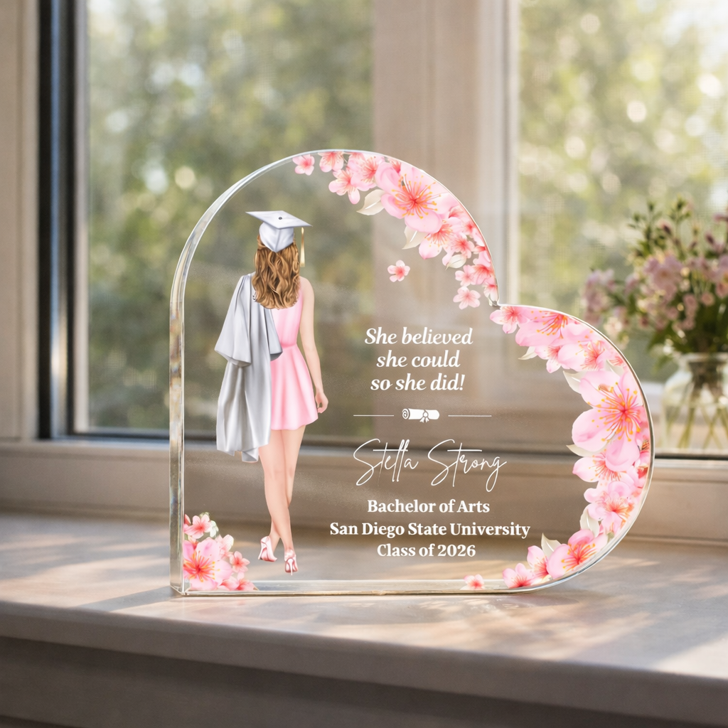 Personalized Acrylic Plaque Graduation Gift for Daughter Niece Granddaughter, Grad Gifts for Her, High school, College Graduation, Masters