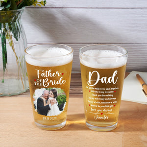 Father Of The Bride - Personalized Beer Glass - Gift For Father On Wedding Day, Father's Day Gift