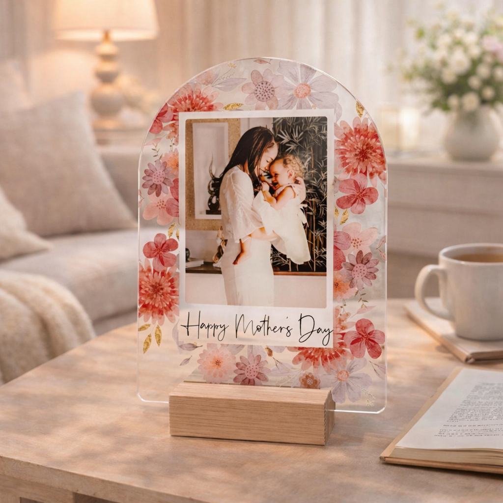 Personalised Mother's Day print | Floral Mother's Day Photo Plaque | Floral Mother's Day Photo Gift |First Mother's Day | Mother's Day Gift