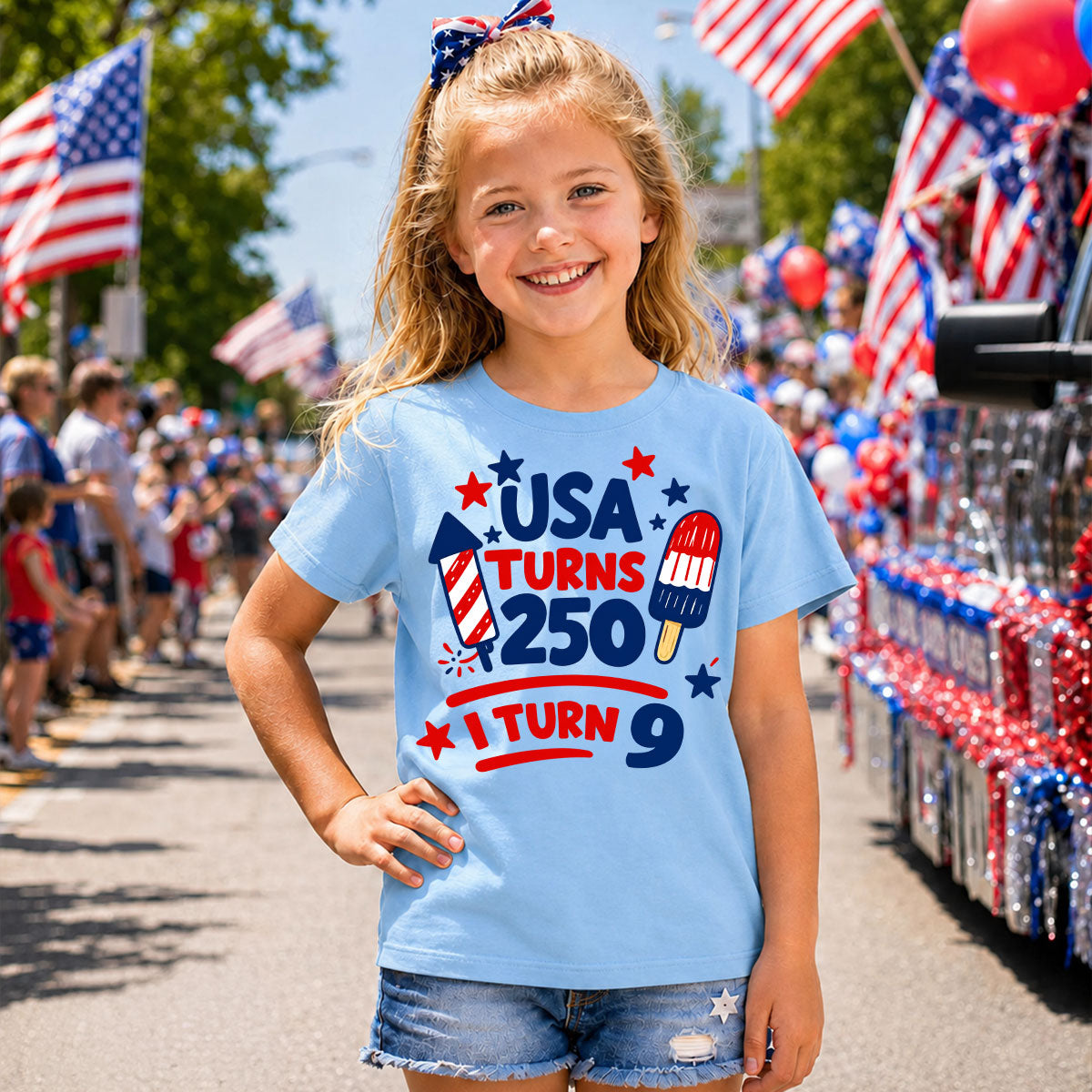 Our Little Sparkler - Custom Kids T-shirt - Personalized America 250th Anniversary Gifts For Kids