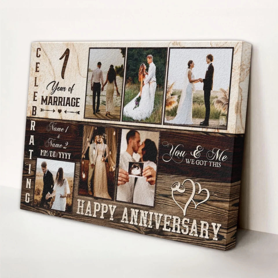 Custom Photo, Happy Wedding Anniversary Gifts, Marriage Gifts, Personalized Canvas For Couple