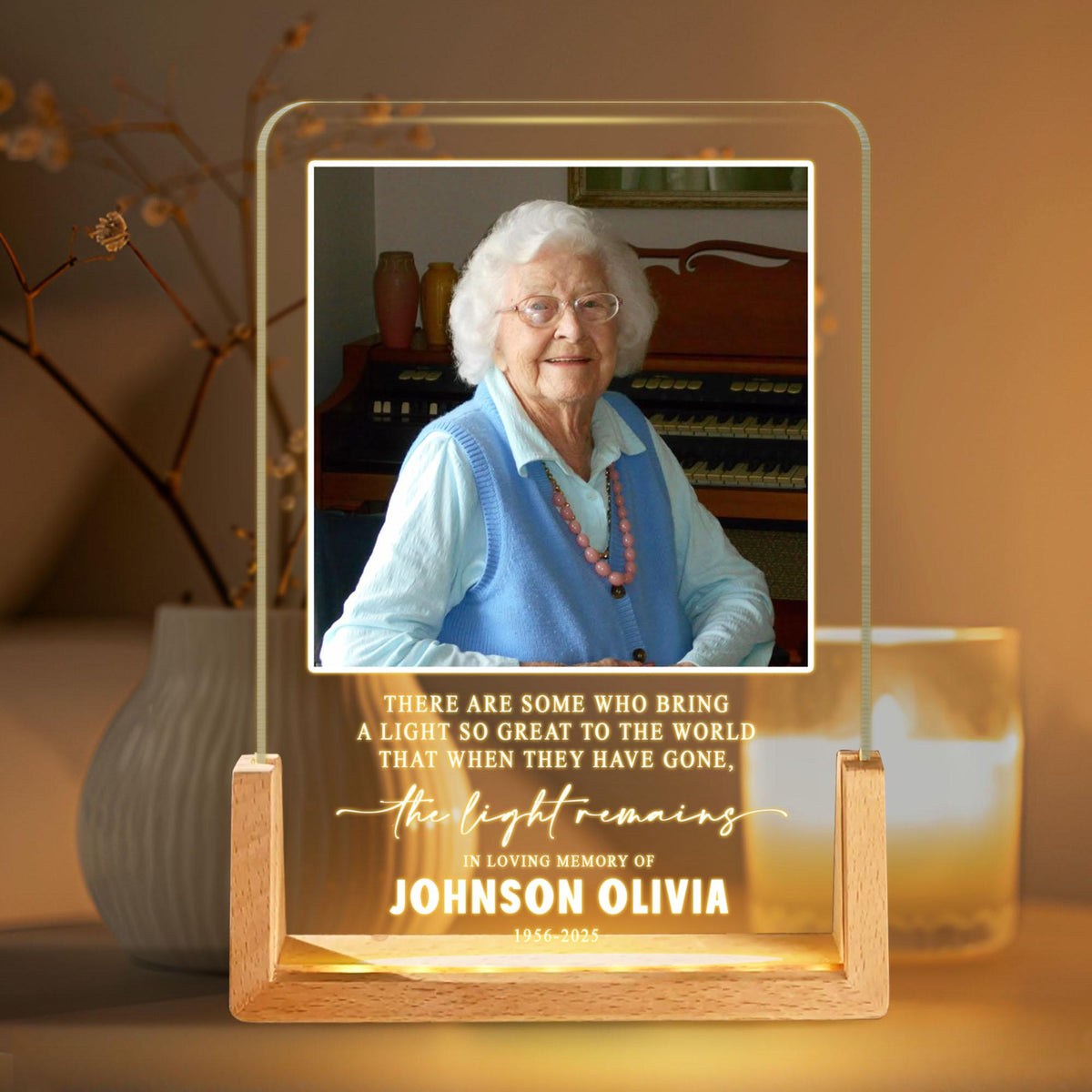Bring A Light So Great To The World - Personalized LED Night Light - Memorial Gift