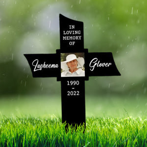 Photo Grave Marker Personalized, Cross Grave Marker, In Loving Memory, Photo Grave Marker, Outdoor Memorial Plaque, Sympathy Plaque