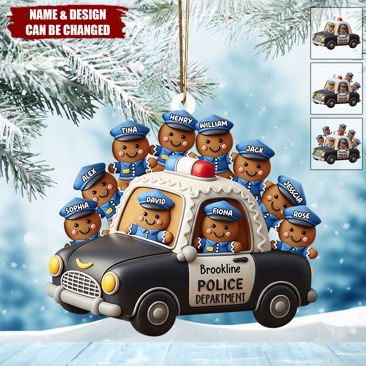 Police Department - Personalized Acrylic Ornament - Christmas Gift For Police Officer
