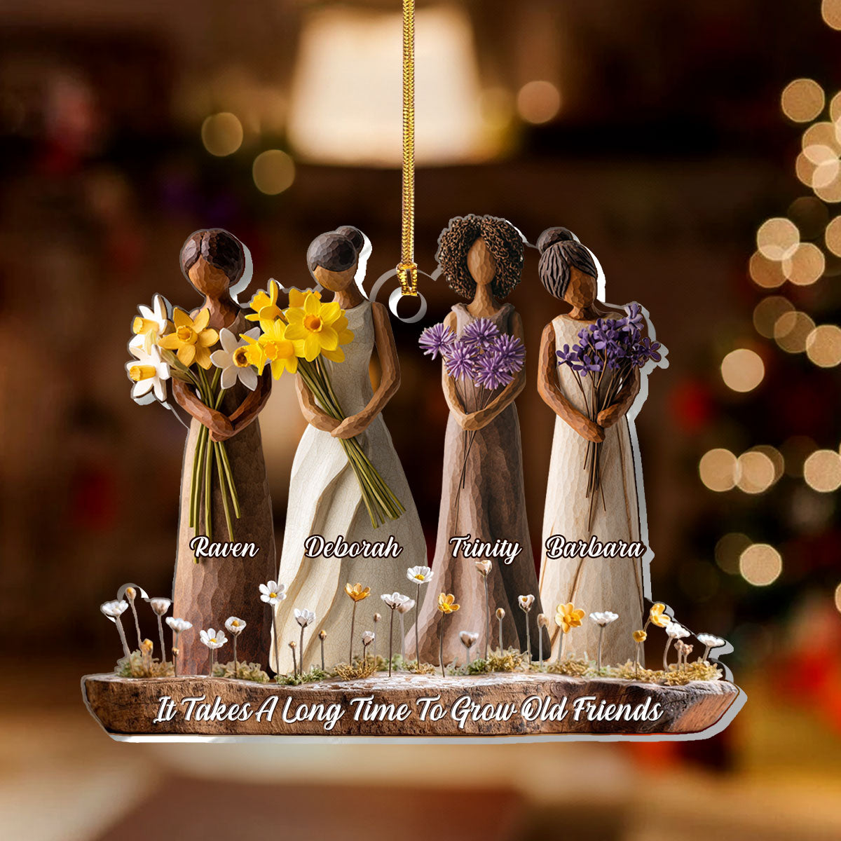 It Takes A Long Time To Grow Old Friends Birth Month Girls - Personalized Acrylic Ornament - Christmas Gift For Friends