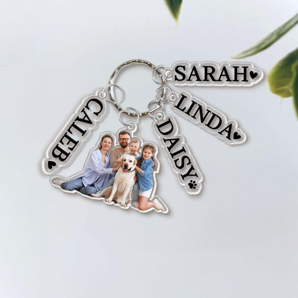 Custom Family Photo Keychain With Charm, Personalized Photo Keychain For Dad, Father's Day Gifts, Photo Keychain With Name, Gift For Husband