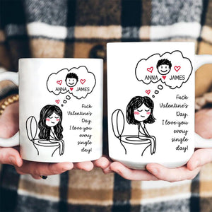 Funny Couple Mug Set, Custom Name Toilet Love Cups, I Love You Every Day Gift, Valentines Day Gift for Him Her, Personalized Mugs