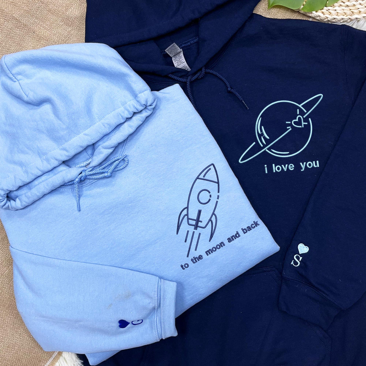 I Love You To The Moon And Back Shirt, Matching Couple Embroidered shirt, Gift For Couple, Gift For Boyfriend Girlfriend