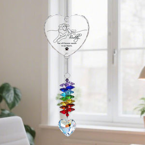 Custom Pet Memorial Ornament With Charm, Rainbow Bridge Pet, Dog Crystal Ornaments, Loss of Dog Keepsake, Forever Loved Gift for Pet Lovers