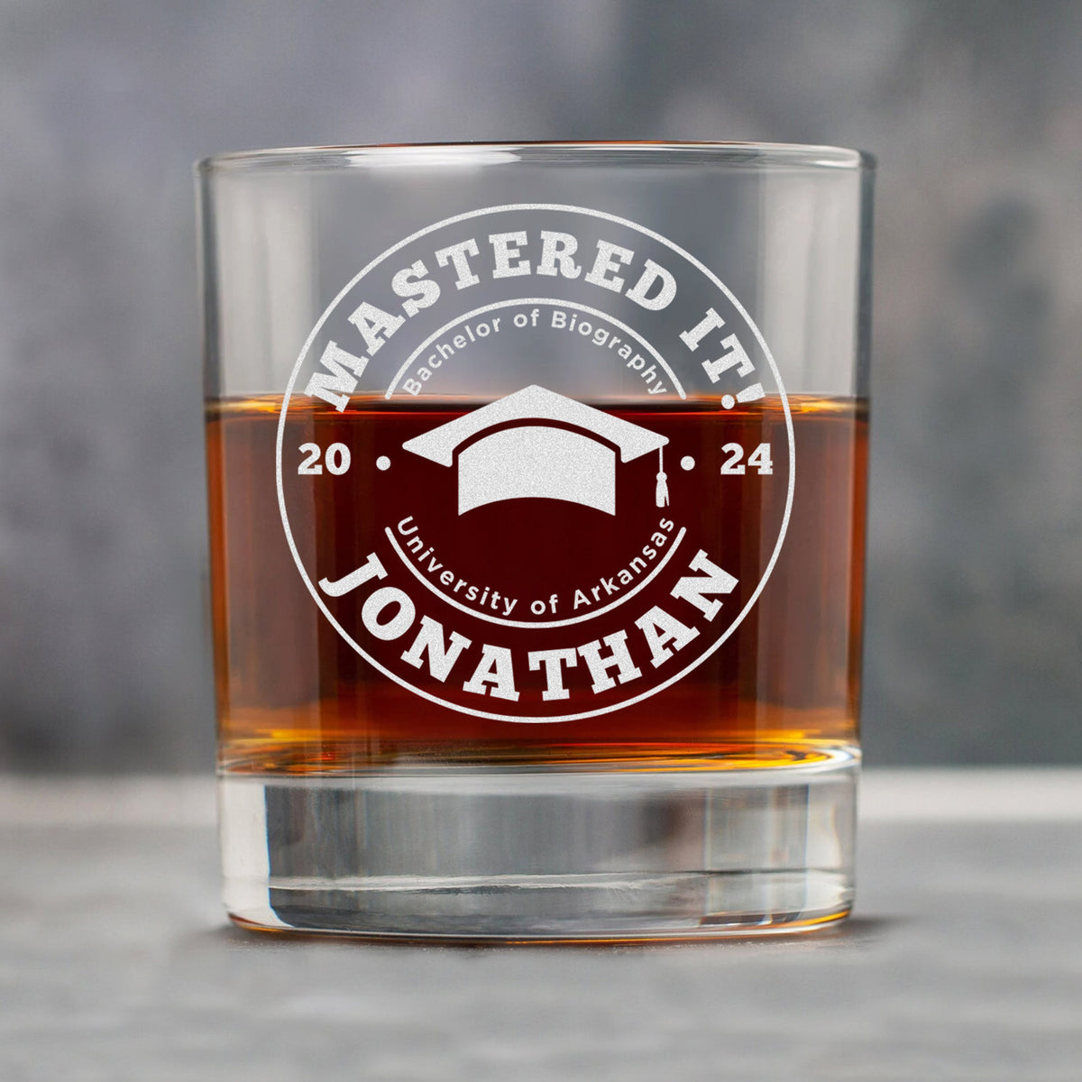 Mastered It! - Personalized Wine Glass - Gift For Graduation Day, School Graduation, Grad Gift