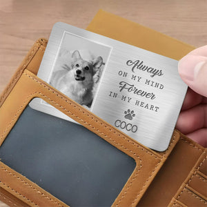 Custom Photo Aluminum Wallet Card - Personalized Pet Memorial Sympathy Gifts For Dogs, Cats