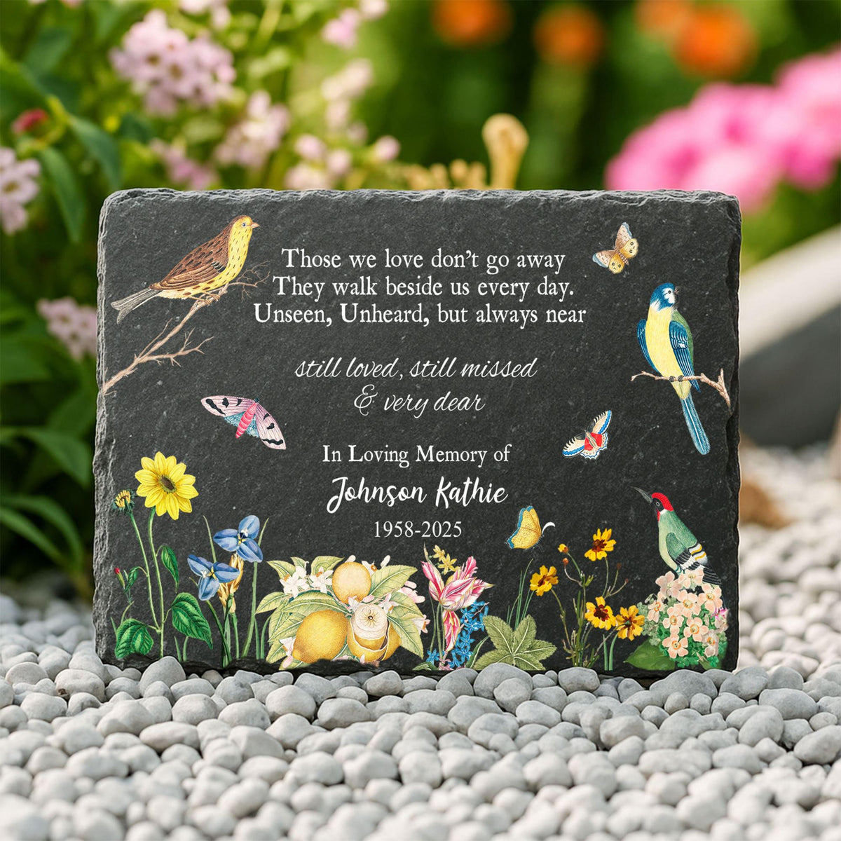 Personalized Memorial Gifts, Memorial Stone, Memorial Garden Slate Grave Marker, Mom Loss Memorial Gardening Gift Loss of a Loved One Gift