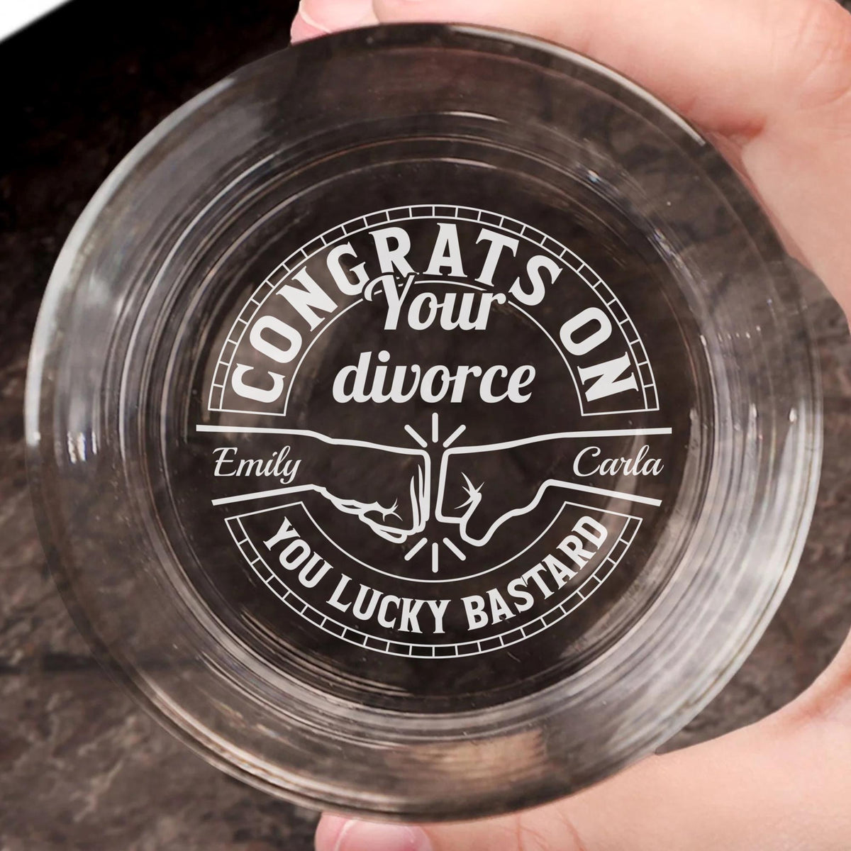 Divorce Gift Congrats On Your Divorce You Lucky Man, Personalized Brother's Engraved Wine Glass, Funny Divorce Gift, Funny Gift for Brother