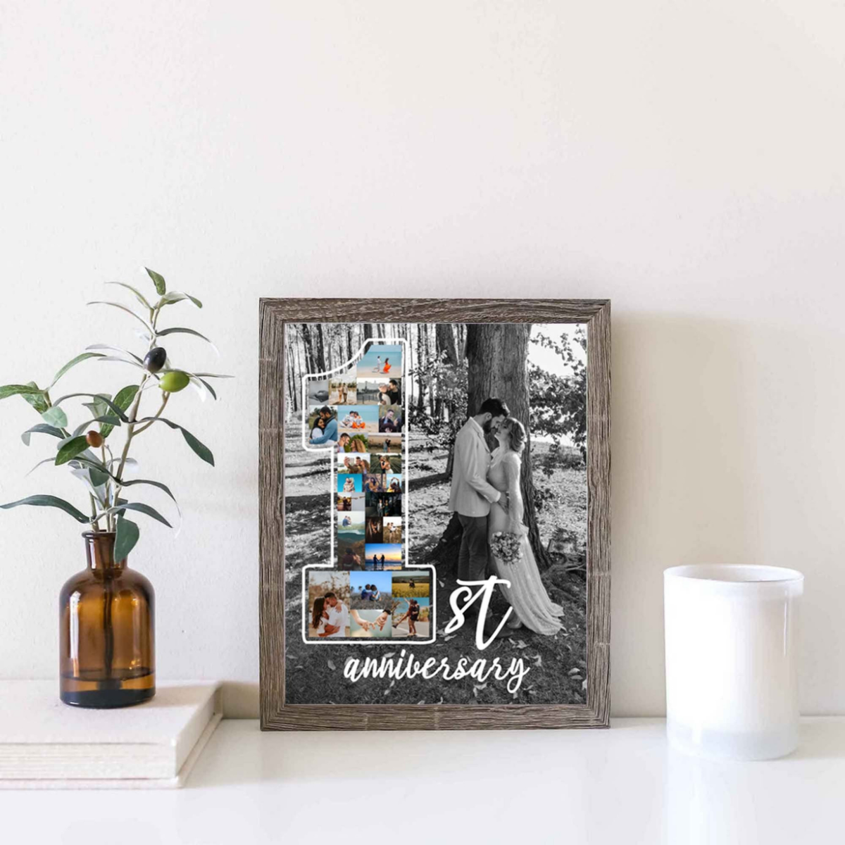 Our First Year Together Personalized Photo Collage, One Year Anniversary Gifts for Boyfriend, 1st Anniversary Gift for Husband, Gift for Him