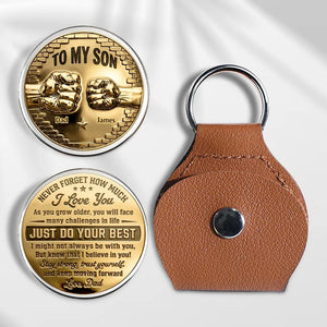 To My Son I Believe In You Gold Version - Personalized Pocket Hug - Gift For Son