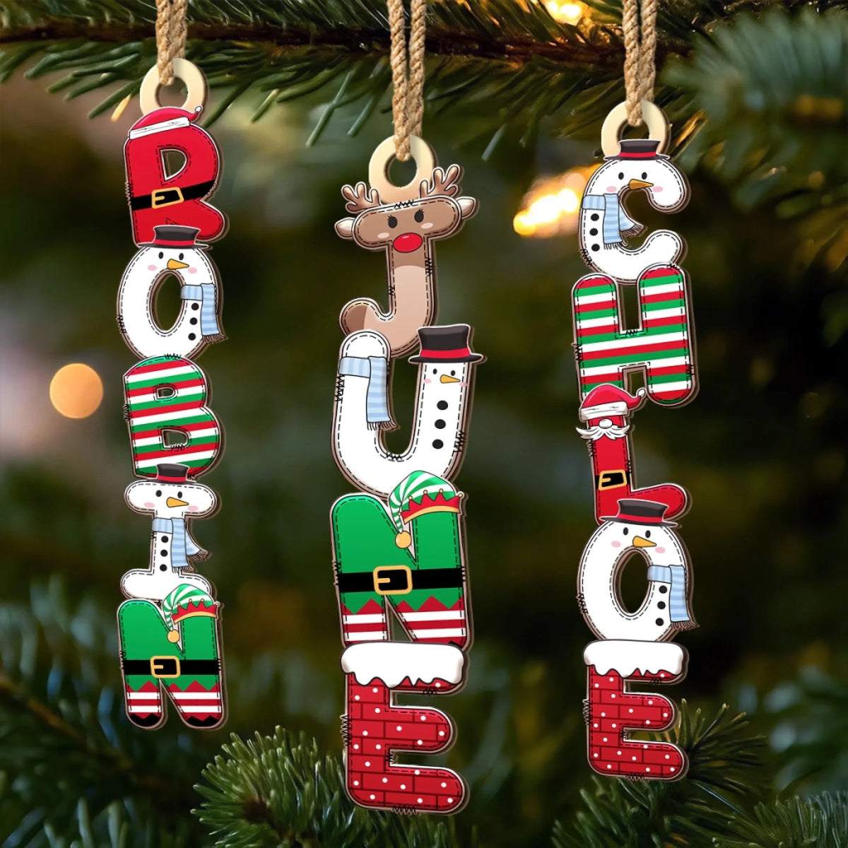 Christmas Cheer Characters Custom Letter Ornament, Christmas, Birthday Gift For Family