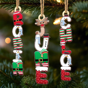 Christmas Cheer Characters Custom Letter Ornament, Christmas, Birthday Gift For Family