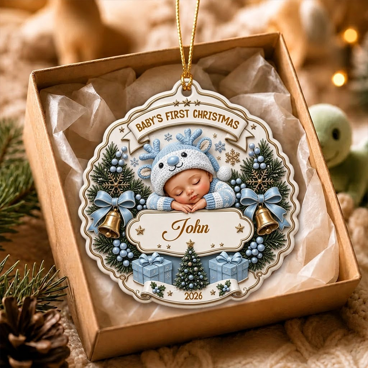Sweetest Addition To Our Family - New Mom New Born Ornament - Real 3D Raised Ornament