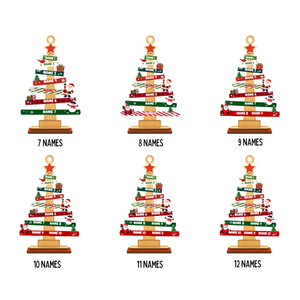 Our Family Christmas Tree - Personalized Layered Wooden Ornament - Christmas Gift For Family, Keepsake Ornament