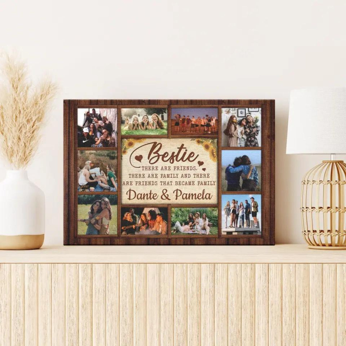 Personalized Canvas Prints, Custom Photo, Bestie Photo Collage, Best Friend Gift, Bestie Gift, There Are Friends Became Family