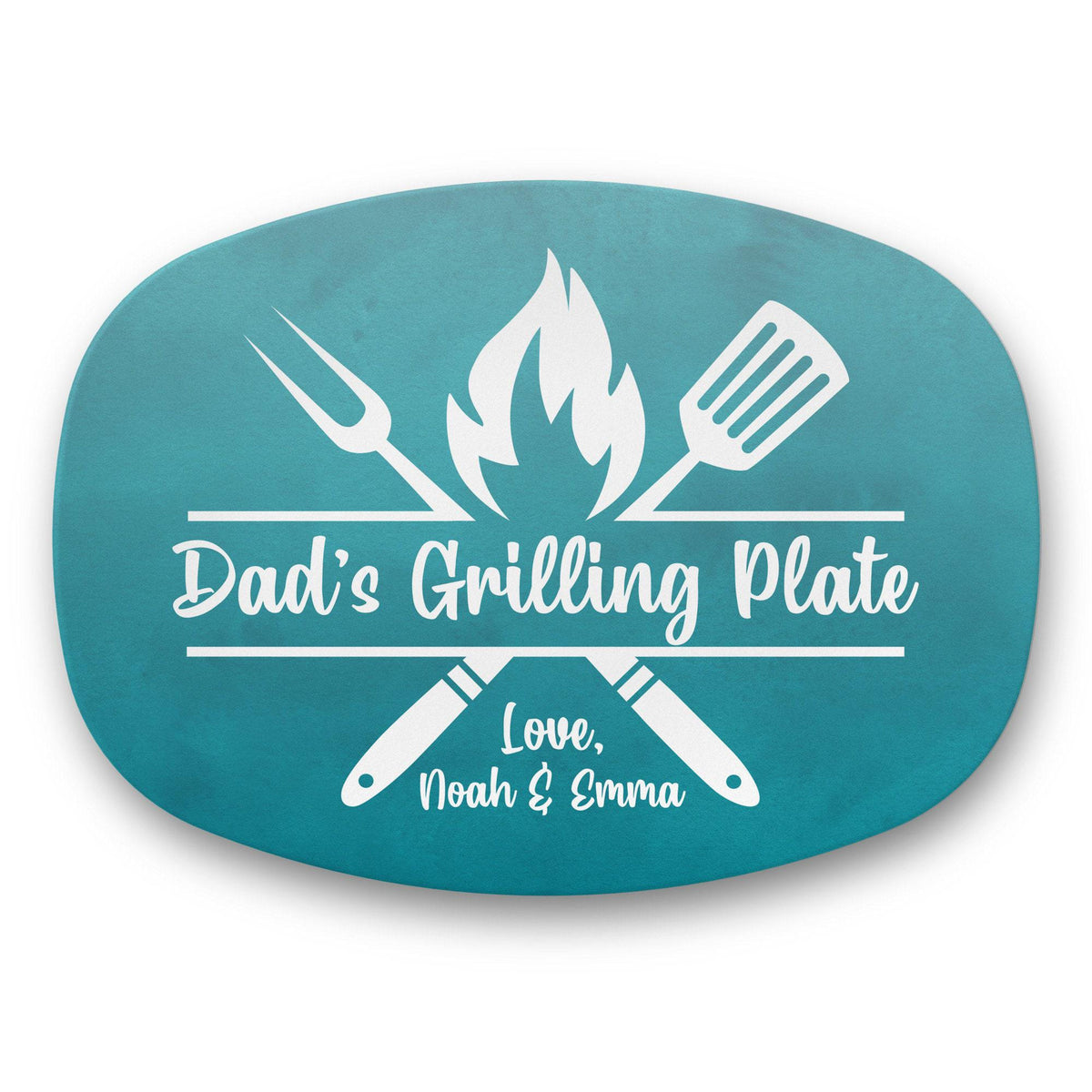 Custom Grilling Plate for Dad Personalized Platter Gift with Kids' Names Grill Plate Gift for Dad Gift for Father's Day