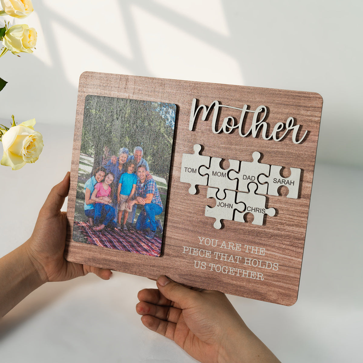 Photo Puzzle Mom Sign, Mothers Day Gift, You Are The Piece That Holds Us Together, Mothers Day Gift from Daughter & Son
