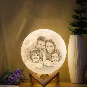 Custom Photo Moon Lamp Personalized 3D Engraved Lunar Night Light