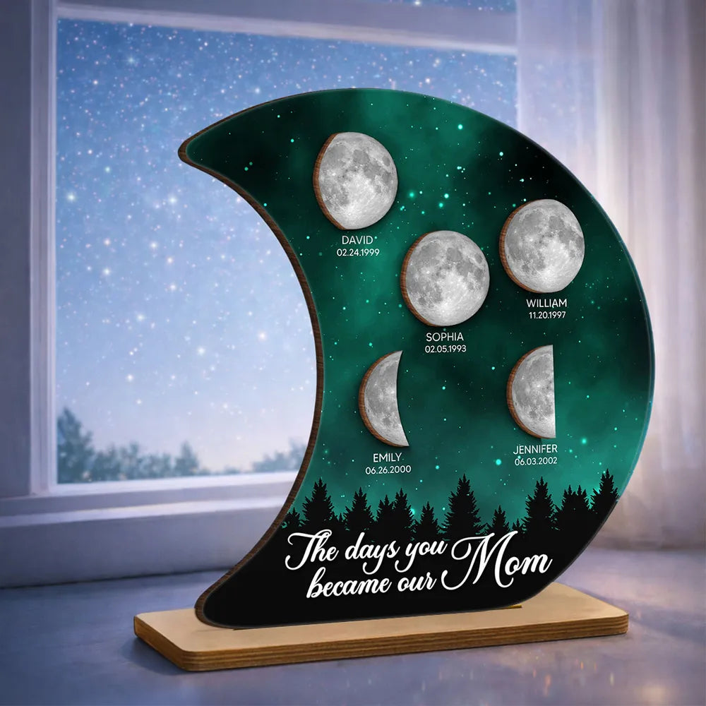 The Days You Became Our Mom Galaxy Night - Personalized 2-Layered Wooden Plaque - Heartfelt Gift For Mom, Grandma, Mother's Day Gift
