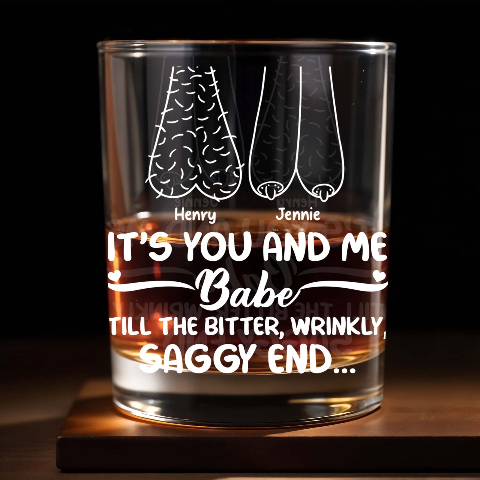 It's You And Me Babe, Personalized Whiskey Glass, Gift For Couple