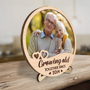 Growing Old Together - Personalized Wooden Plaque - Valentine's Day Gift For Couple
