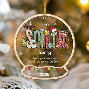 Custom Family Name Christmas Alphabet Ornament, Personalized Name Ornament, Christmas Ornament Gift, Family Keepsake