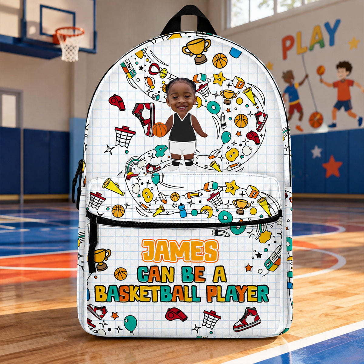 Custom Photo Kid Can Be Anything - Personalized Canvas Backpack
