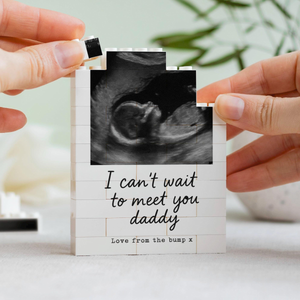 Daddy From The Bump Gift, I Cant Wait To Meet You Daddy Photo Block, New Dad Pregnancy Present, Fathers Day From Bump, Baby Scan Keepsake