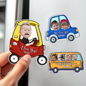 Personalized Mothers Day Gift For Grandma, Custom Kids Face Car Magnet Gift For Grandma, Gift For Mom, Funny Kids Photo Drive Car Magnet