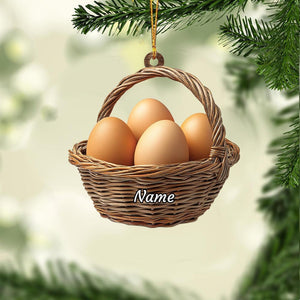 Personalized Egg Basket Christmas Ornament, Eggs Christmas Ornament, Cooking Ornament, Kitchen Ornament, Chef Ornament Gift