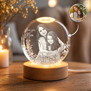 Love You Mom - Personalized Crystal Ball LED Light